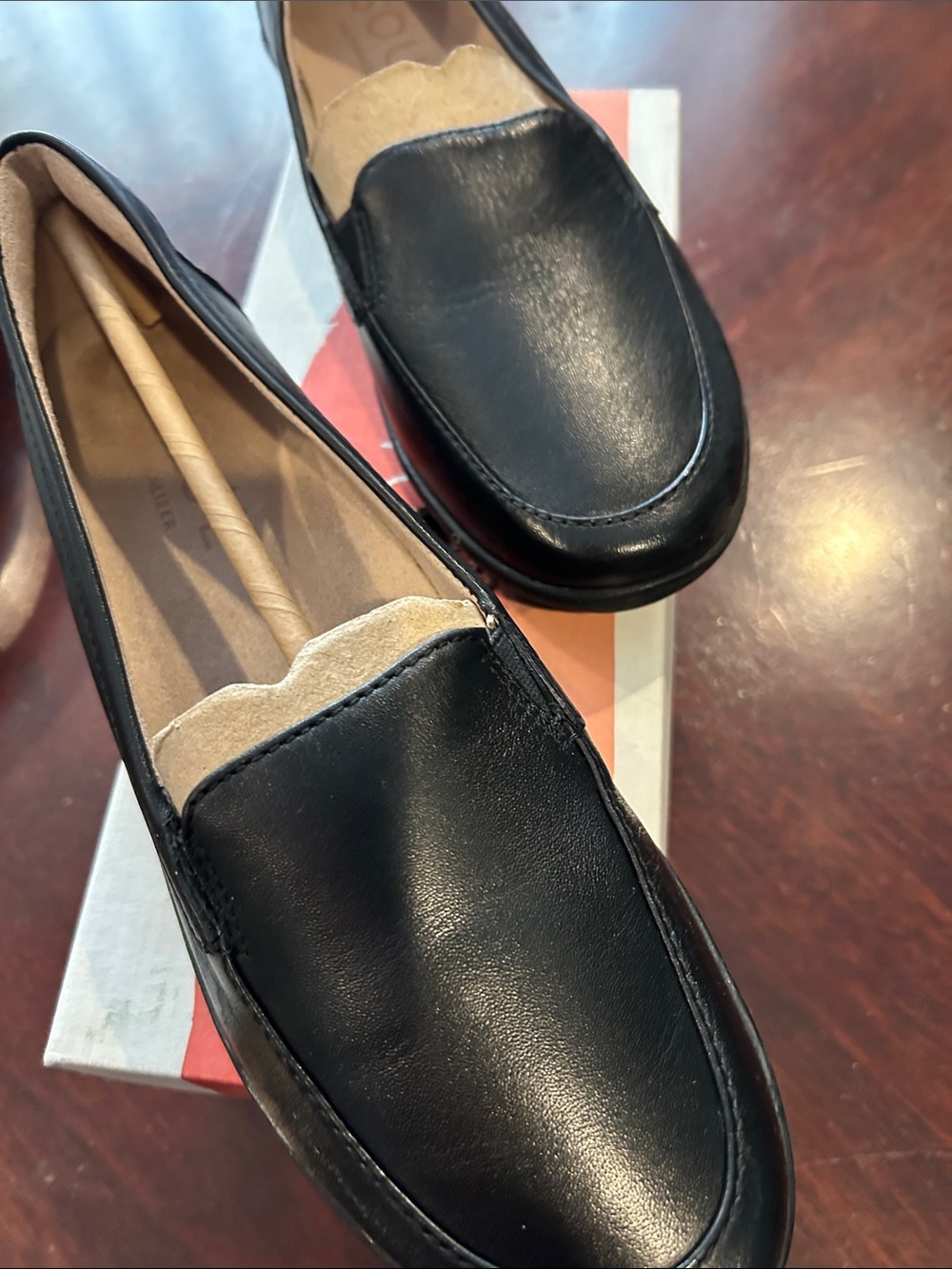 Naturalizer Black Leather Women's Slip-On Shoes